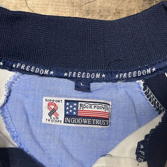 Rock Point Freedom Polo Shirt Mens Large White Short Sleeve Nelson Energy - Picture 6 of 11